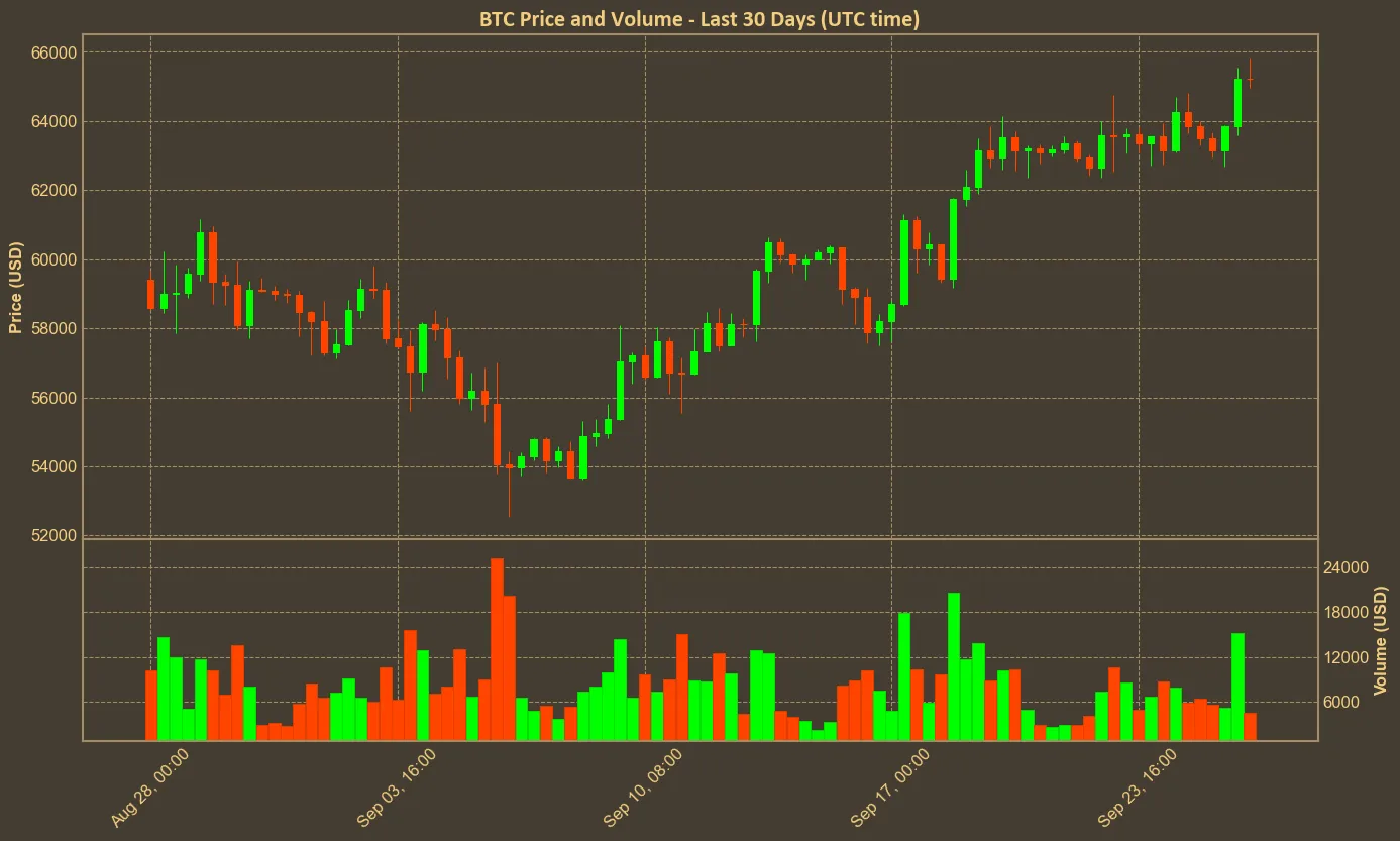 Chart with btc price