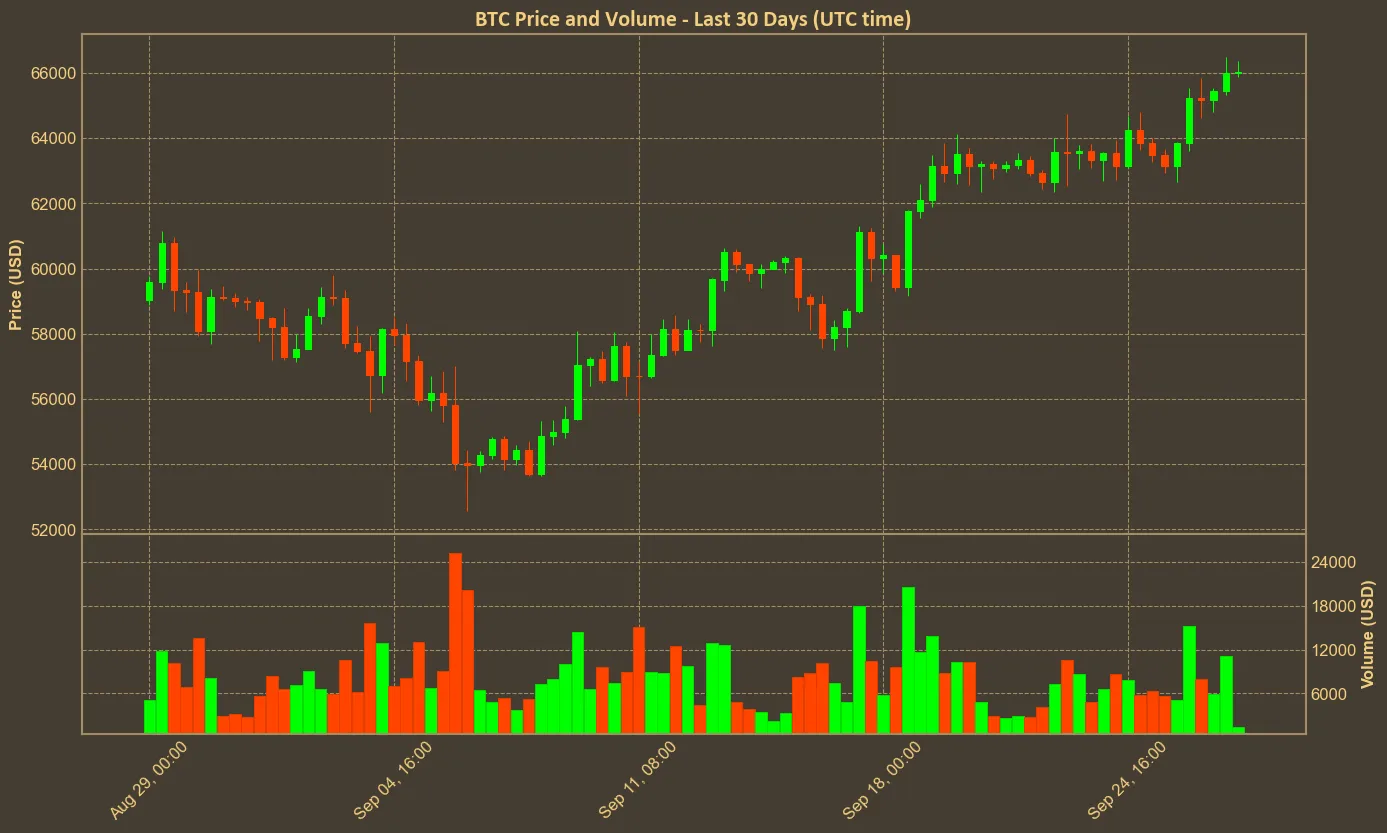 Chart with btc price