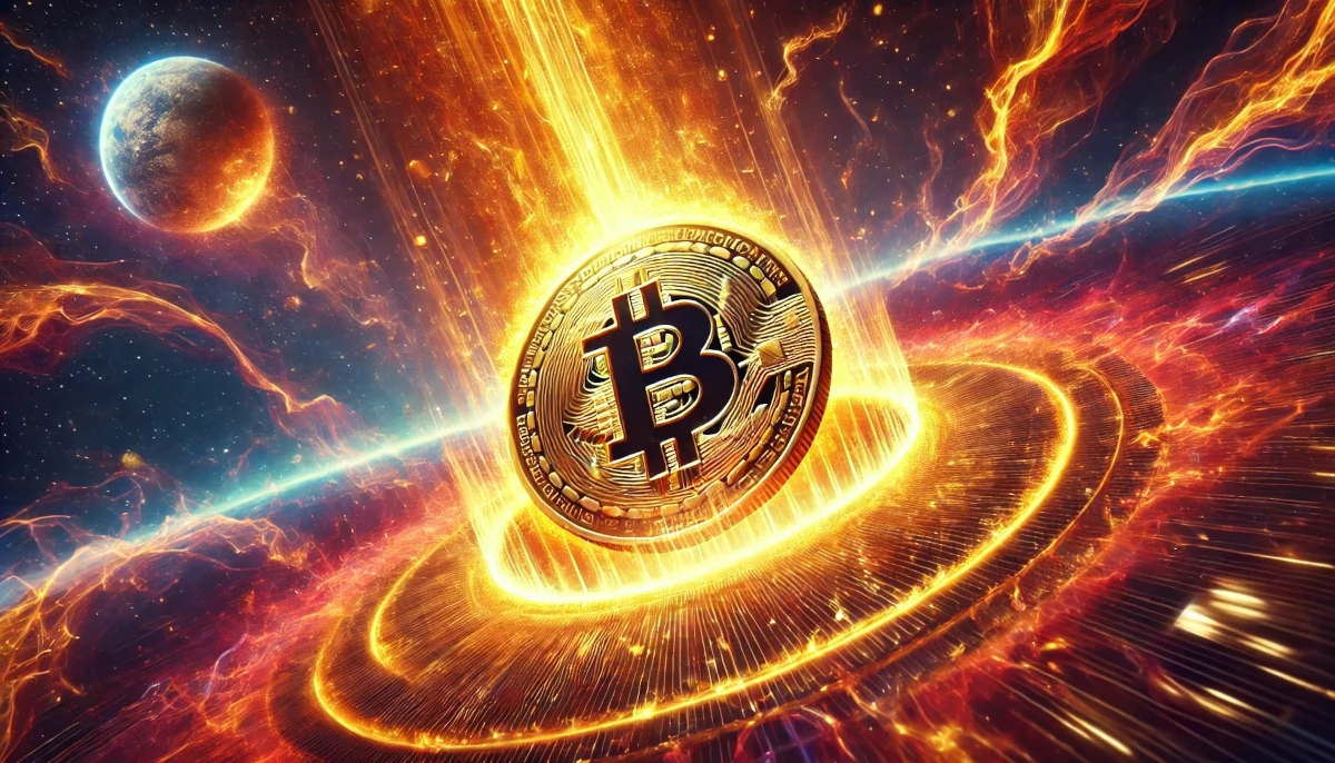 Bitcoin BTC coin glowing