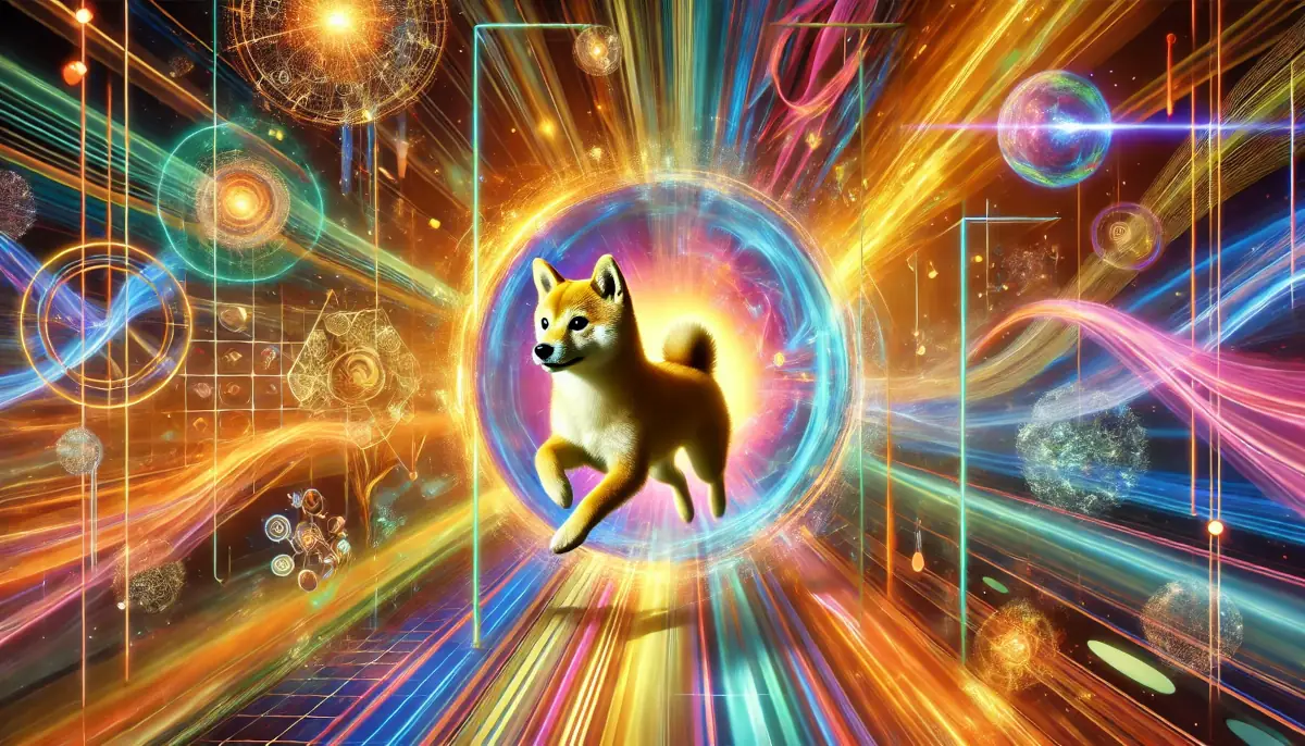 Picture showing SHIB travelling though a time portal