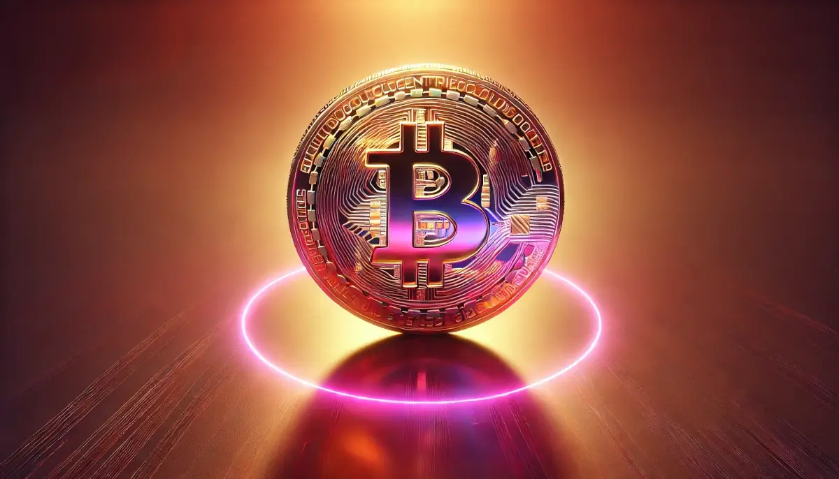 Bitcoin coin glowing