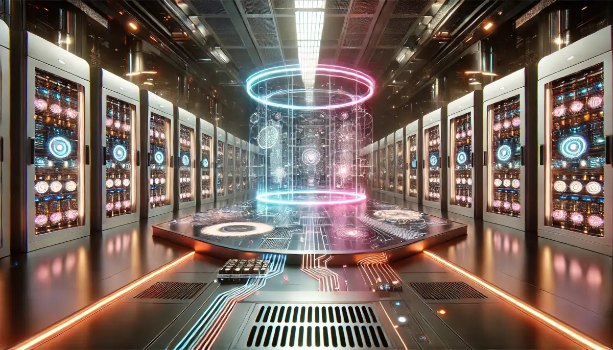 Picture showing visualisation of Bittensor AI supercomputer