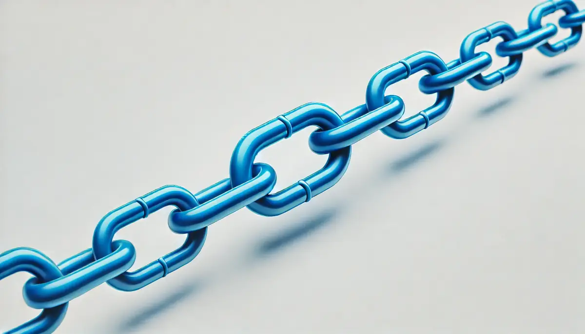 Blue chainlink on white background