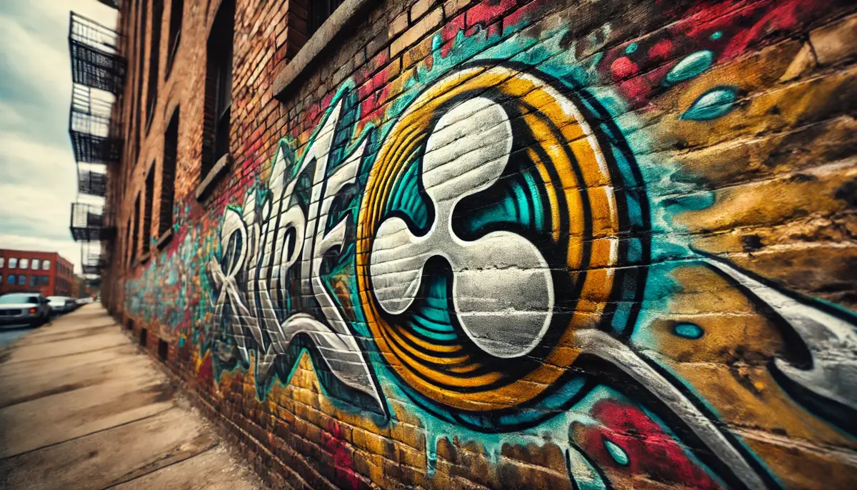 Picture showing Ripple logo as a graffiti