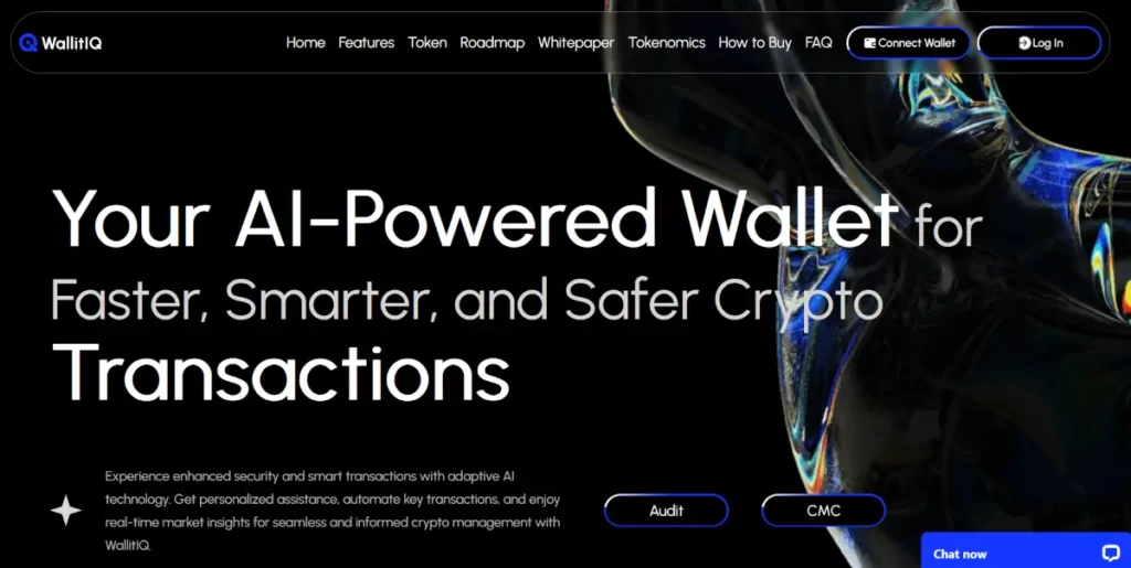 Picture showing top of WallitIQ webpage