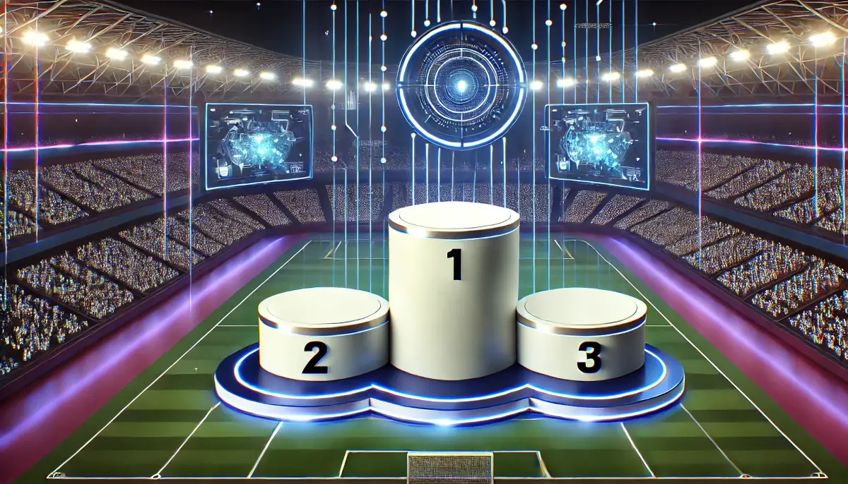 Podium on a football stadium, related to top 3 cryptocurrencies in November