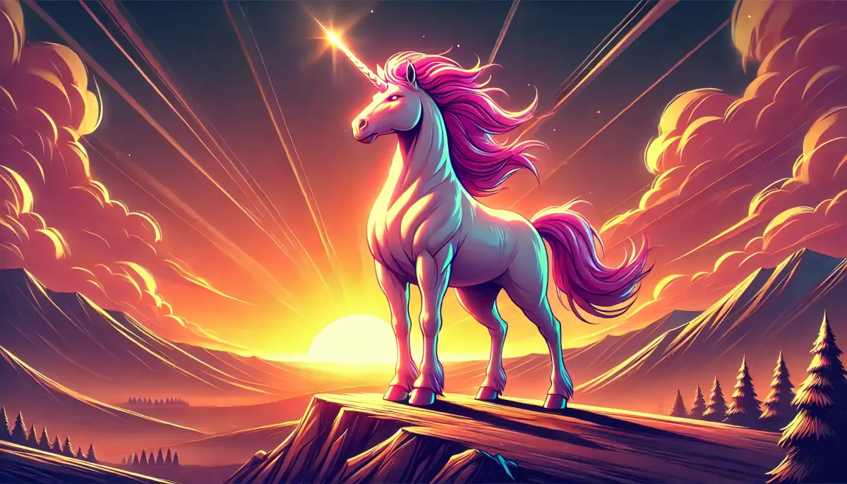 Picture showing Uniswap unicorn, standing victorious after SEC dropping the case