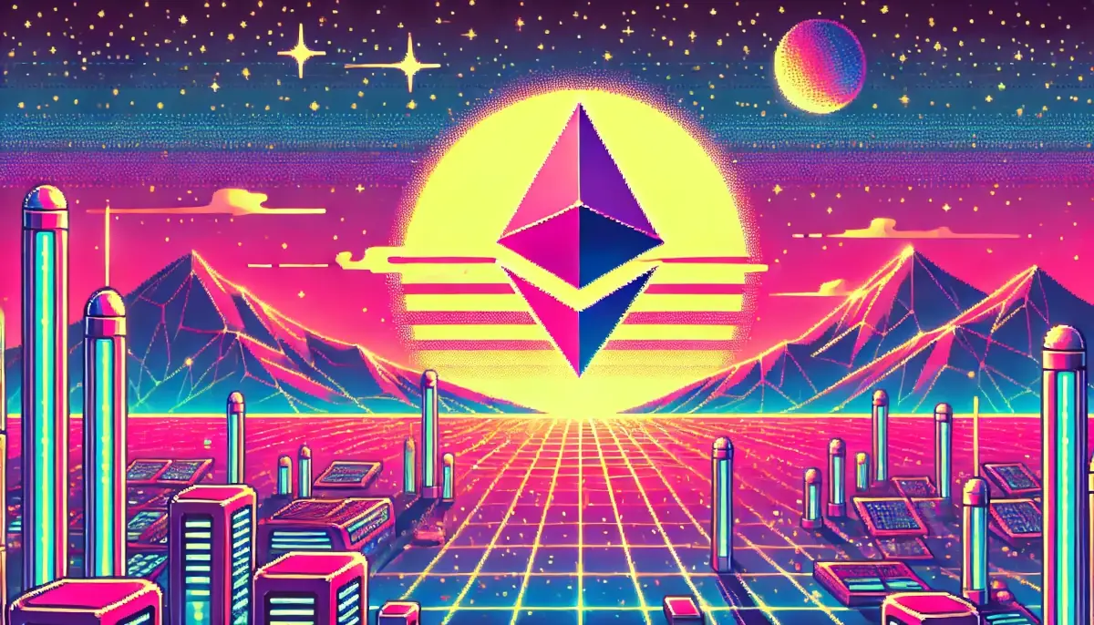 Picture showing Ethereum logo in virtual world, symbolizing Sepolia testnet