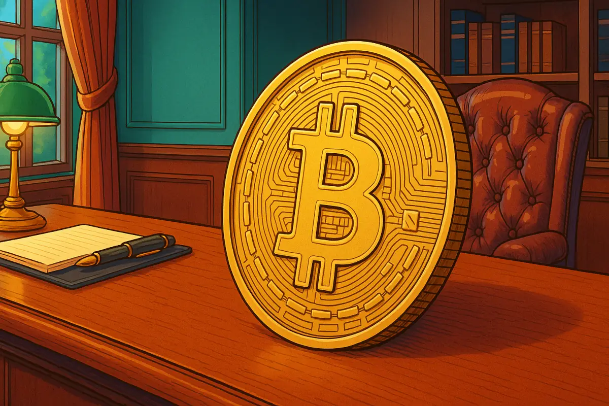 Chart showing Bitcoin on an elegant table