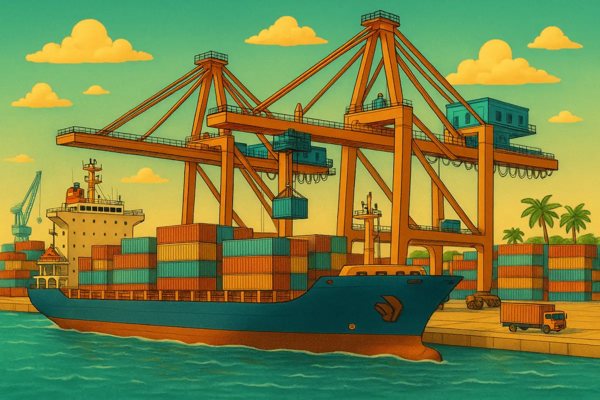 Picture showing port, symbolizing tariffs