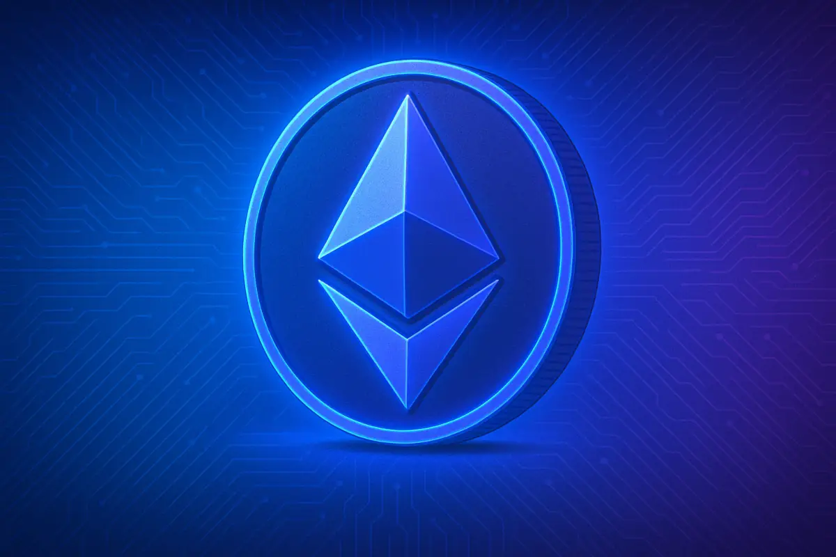 Picture showing blue Ethereum coin, symbolizing Pectra upgrade
