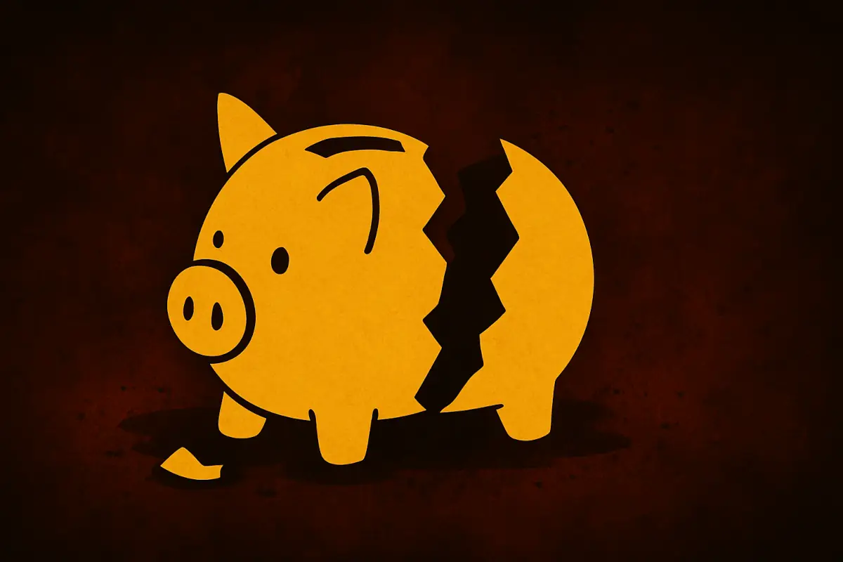 Picture showing broken piggybank, symbolizing Movement (MOVE) controversies