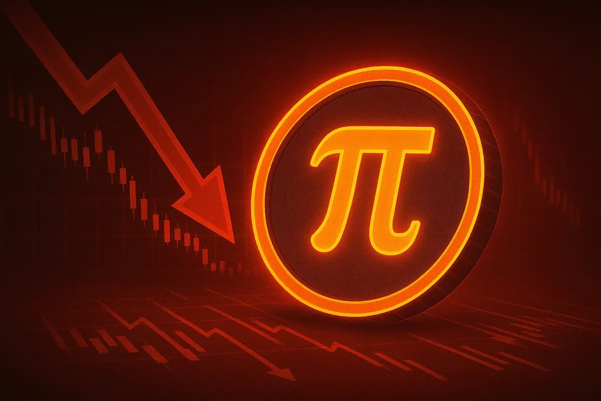 Picture showing Pi Network token falling