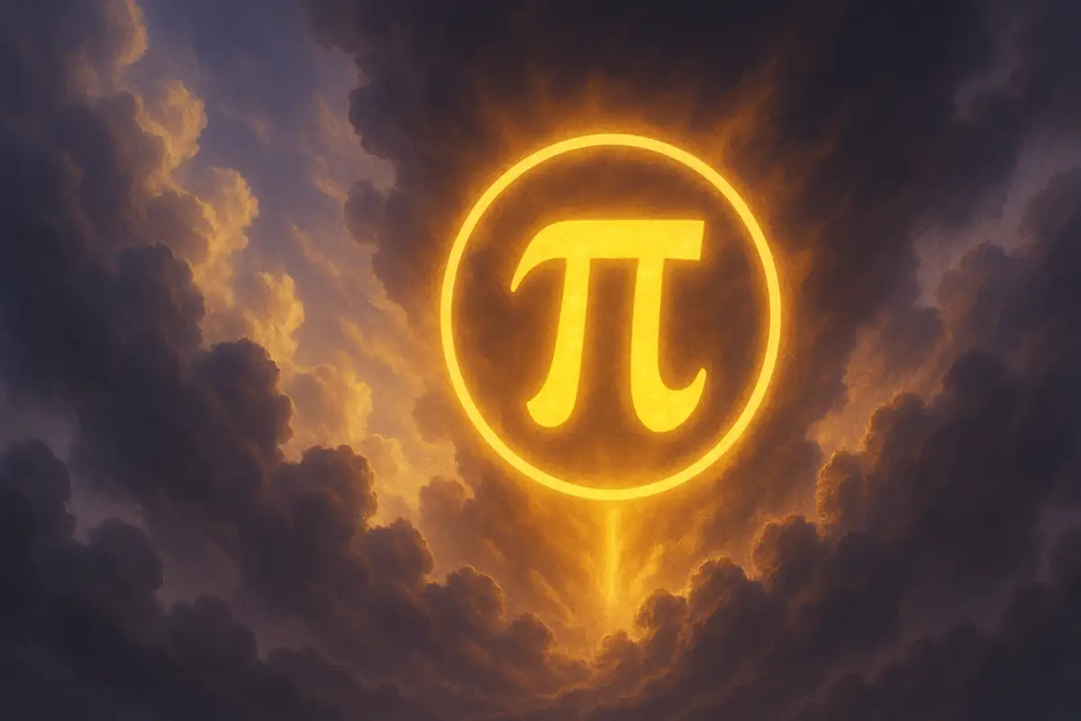 Picture showing pi network symbol on the sky