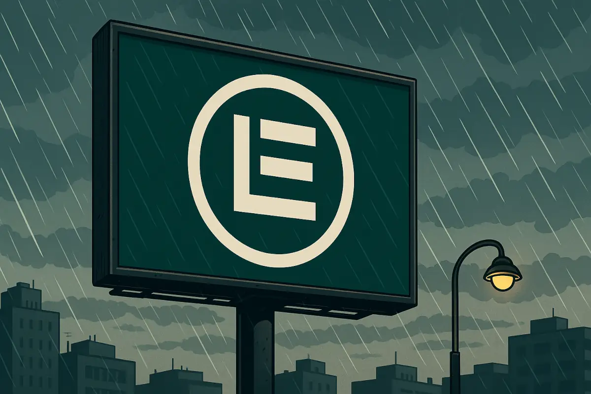 Picture showing Solayer (LAYER) on a rainy bilboard picture