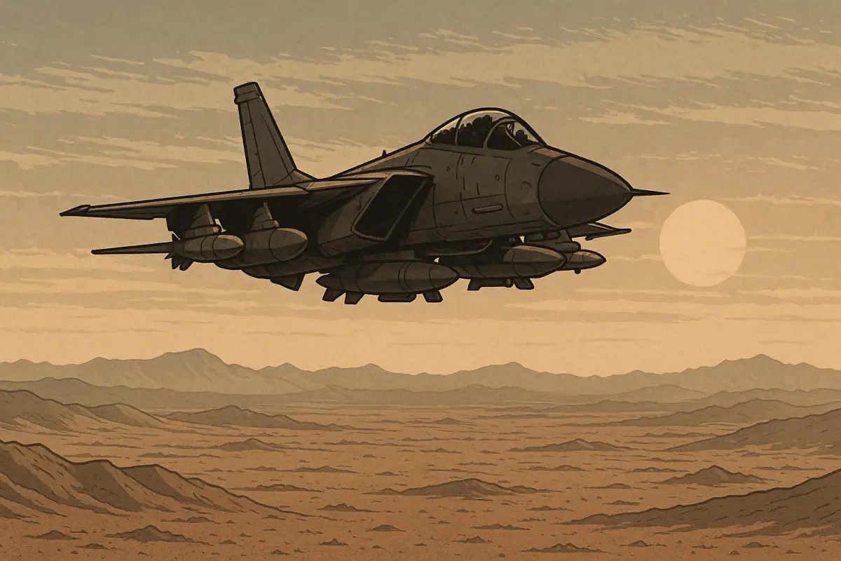 Picture showing jet above the desert