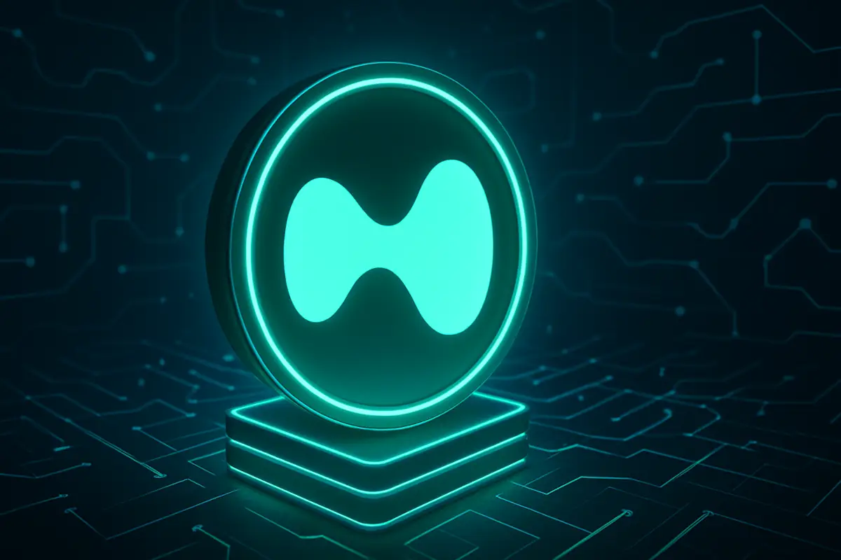 Picture showing glowing Hyperliquid coin
