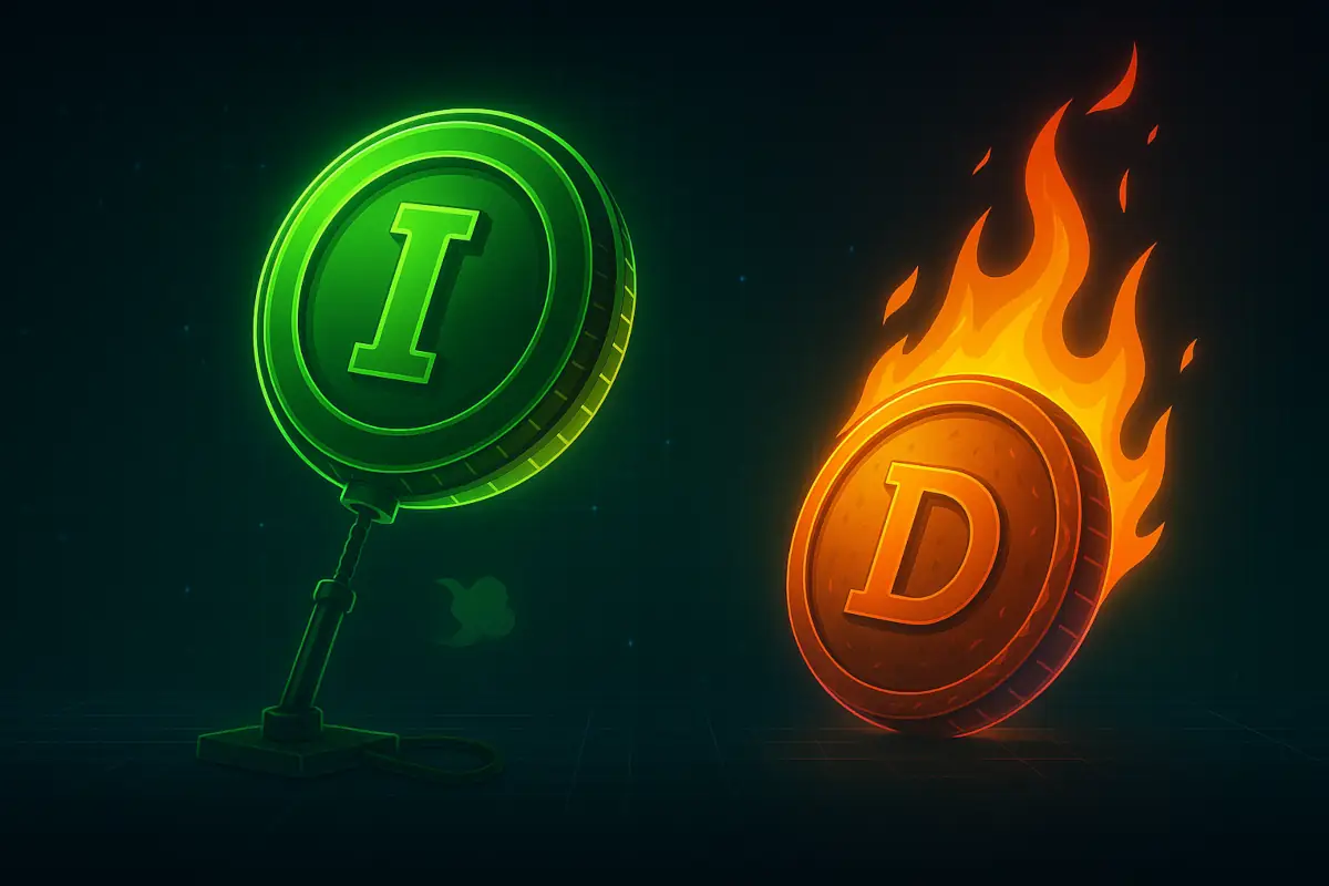 Picture showing inflationary and deflationary coin