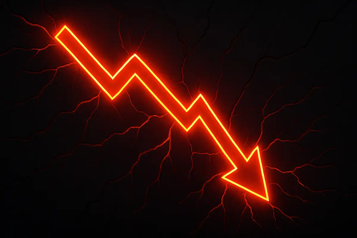 Picture showing falling arrow
