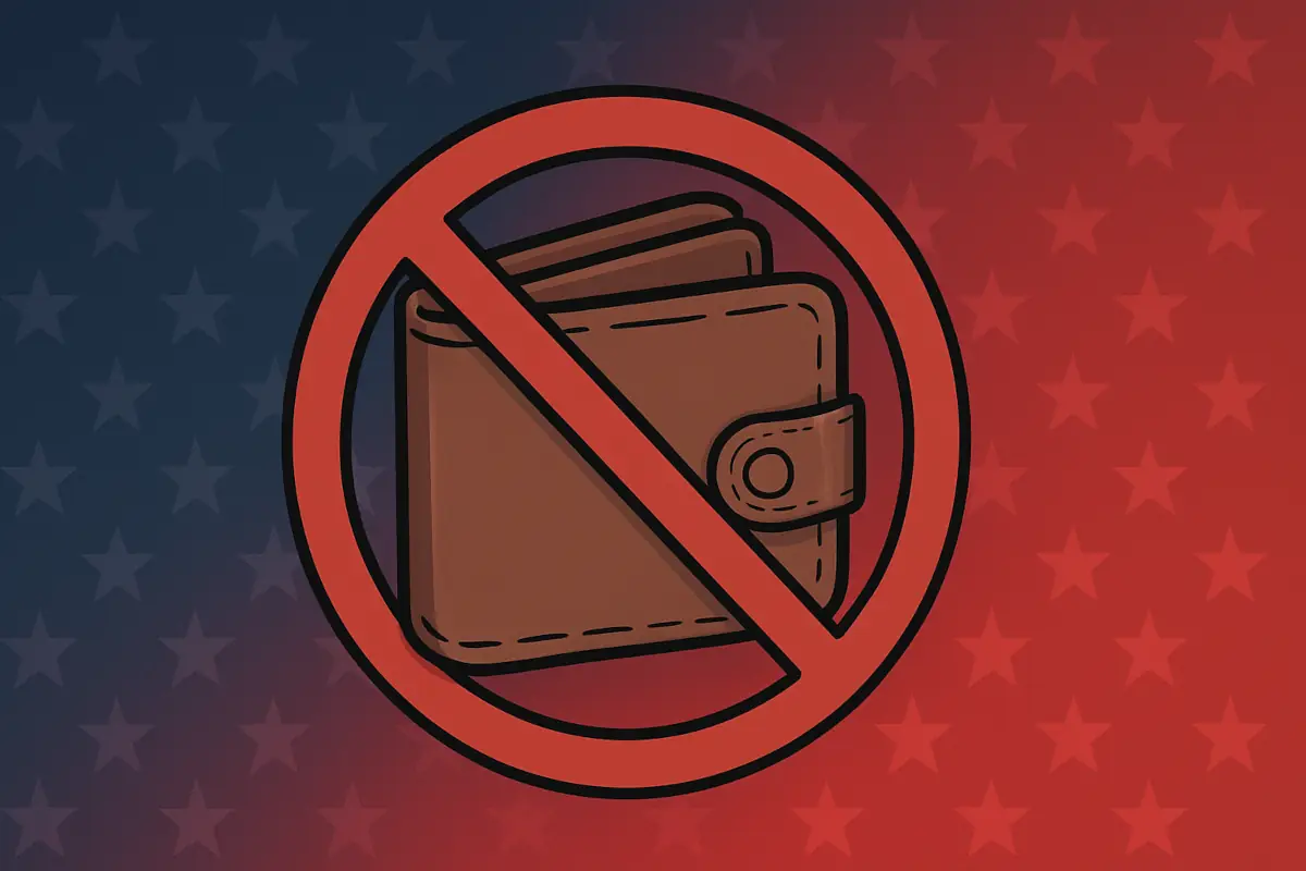 Picture showing crossed-out wallet
